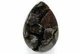 Septarian Dragon Egg Geode - Black Crystals #337290-1